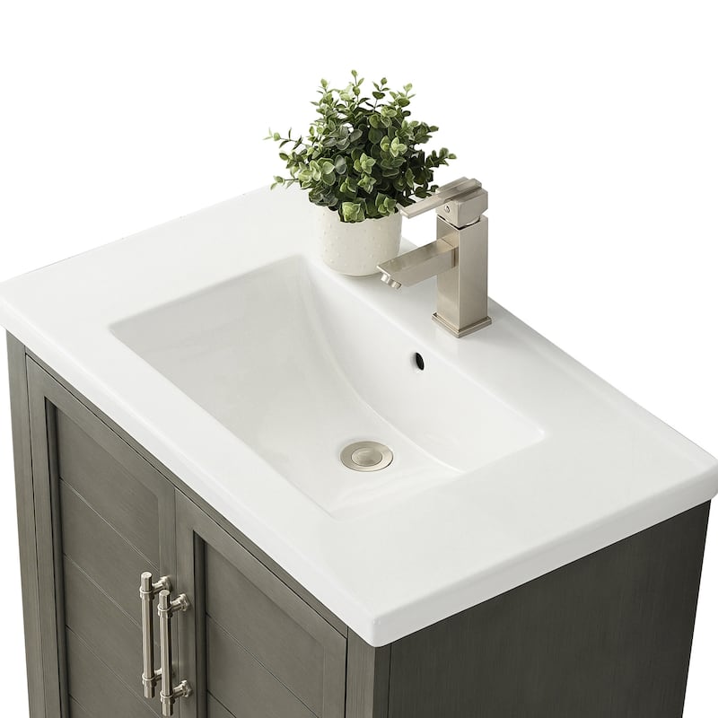 Vanity Art 30" Single Sink Bathroom Vanity with Ceramic Sink & Top