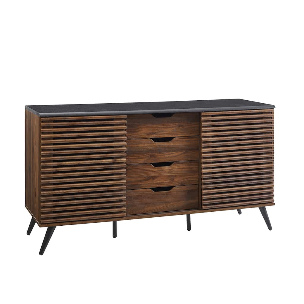 Contemporary Sliding Slat-Door Sideboard