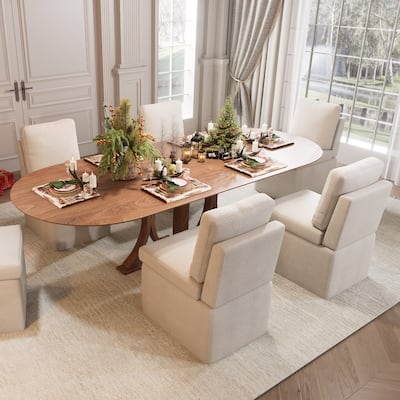 Modern Upholstered Dining Chair with Storage Set of 1