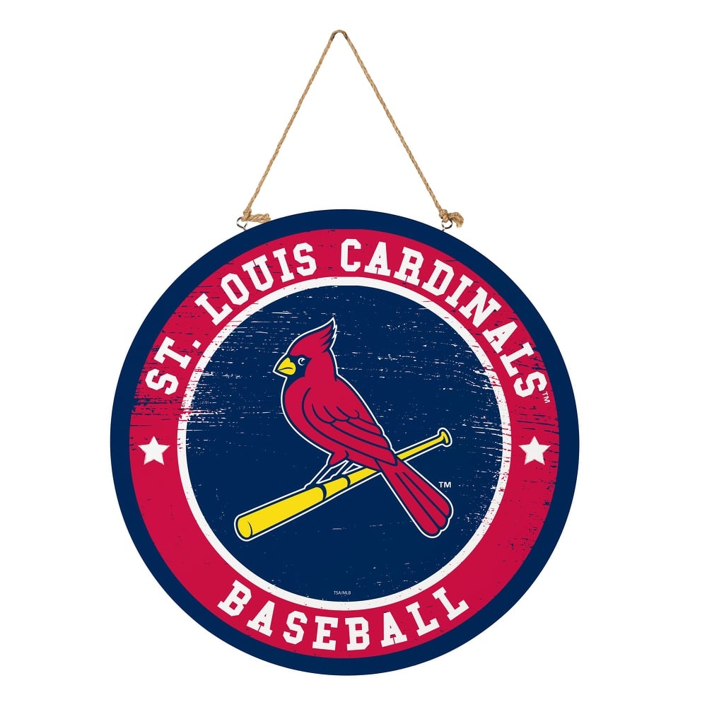 St Louis Cardinals Wooden Door Decor Wall Sign - Multi-Color
