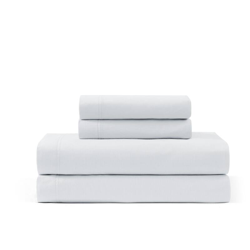 Tommy Hilfiger Washed Cotton Chambray Sheet Set - Light Blue - Twin XL