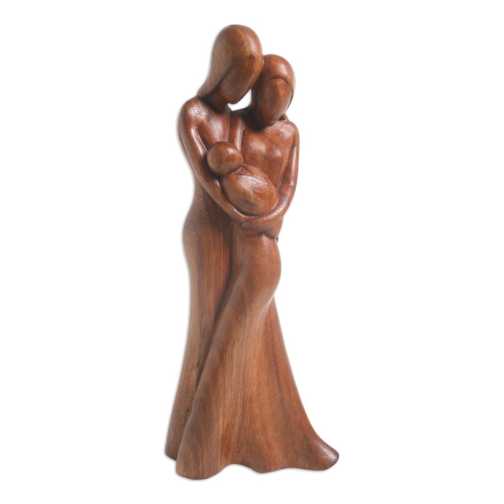 Novica Handmade Newborn Wood Sculpture