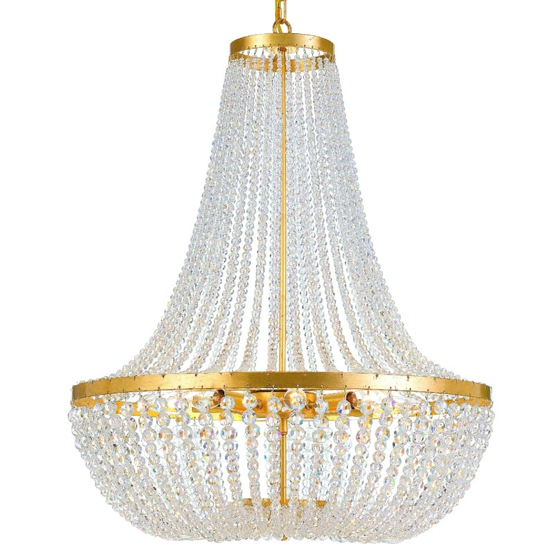 Rylee 8 Light Antique Gold Chandelier - 24.75'' W x 31.25'' H