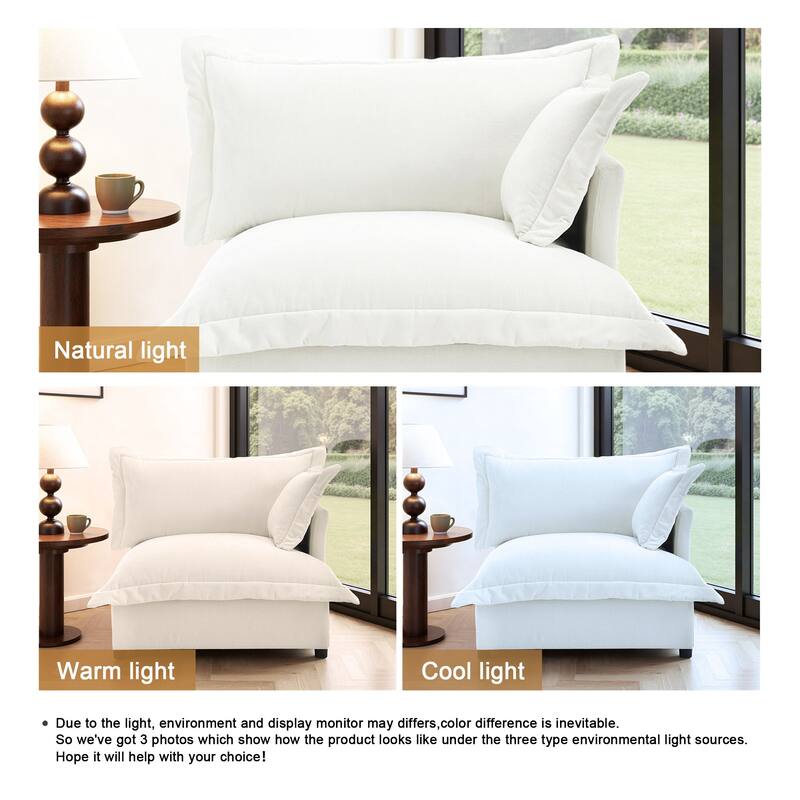 40"W Oversized Upholstered Chenille Comfy Cloud Corner Accent Chair