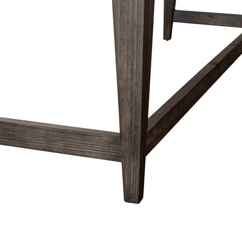 Arrowcreek Weathered Stone Console Bar Table- Charging Station, Reclaimed Wood & Stone