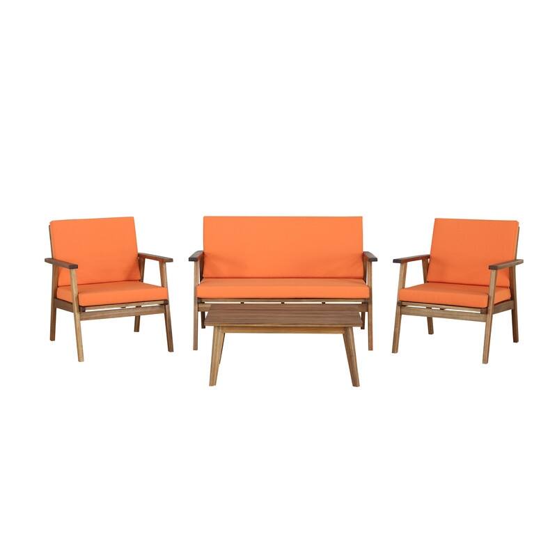 Saco 4-Piece Outdoor Chat Set - Orange