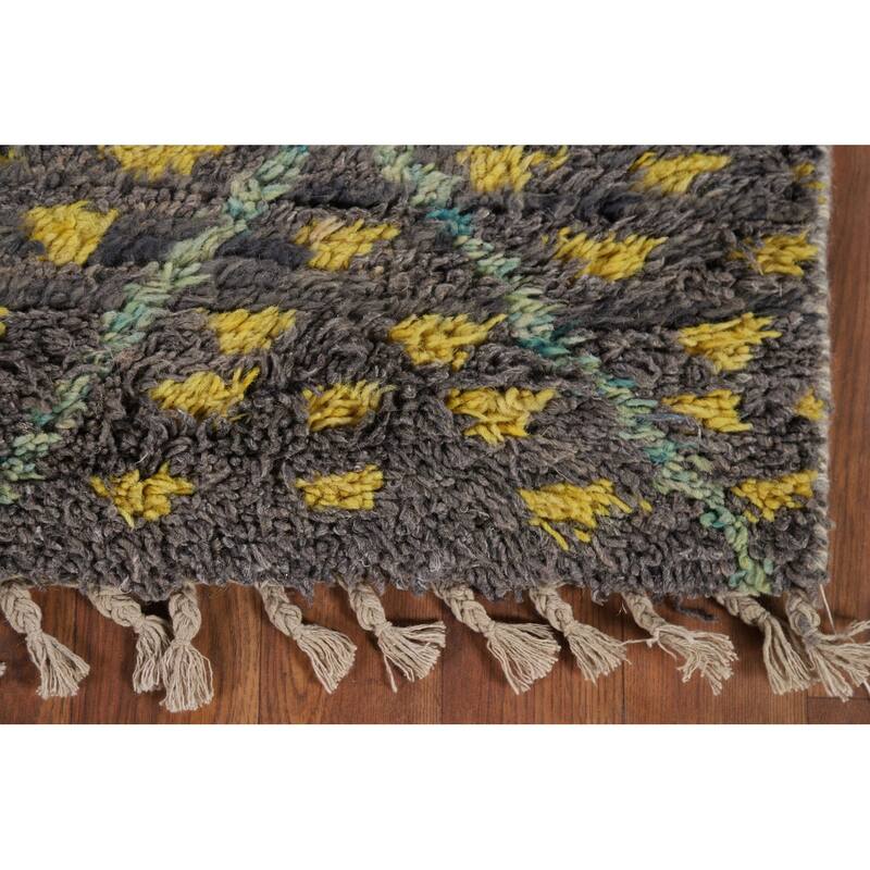 Trellis Geometric Moroccan Oriental Accent Rug Handmade Wool Carpet - 3'0" x 4'11"