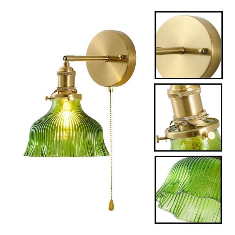 1 Pack green lighting flower green-light plug in wall glass wall light