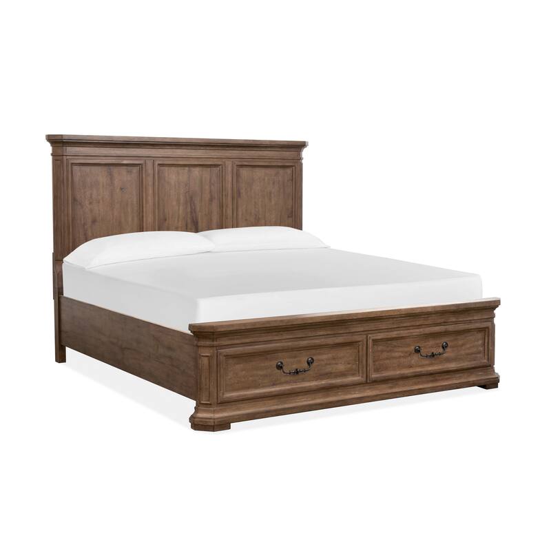 Magnussen Home Adler Court Florentine Walnut Panel Storage Bed - Queen