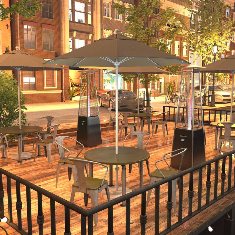 California Umbrella 75' Venture Series Patio Umbrella, White Aluminum Pole Fiberglass Ribs Push Lift Olefin - Woven Granite