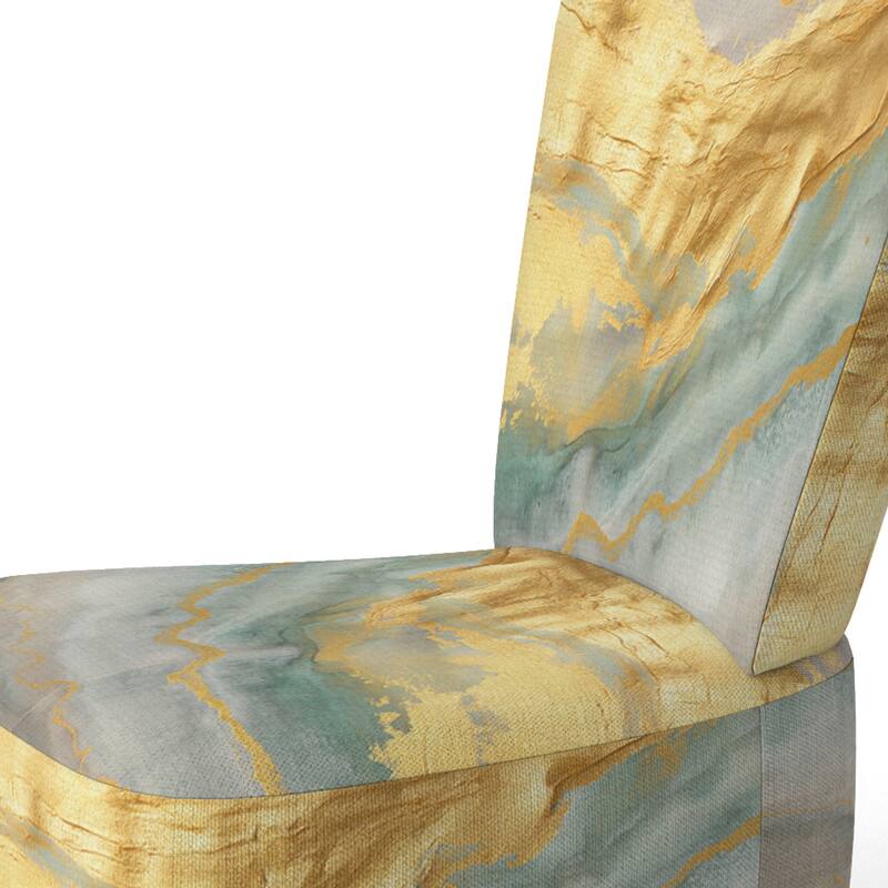 Designart "Coast Blue Sea Waves Watercolour" Upholstered Abstract Accent Chair - Modern Arm Chair For Bedroom