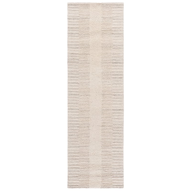 SAFAVIEH Handmade Abstract Austen Wool Rug - 2'3" x 8' Runner - Beige/Ivory