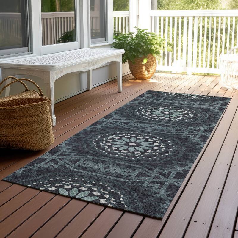 Machine Washable Indoor/ Outdoor Chantille Moroccan Boho Rug