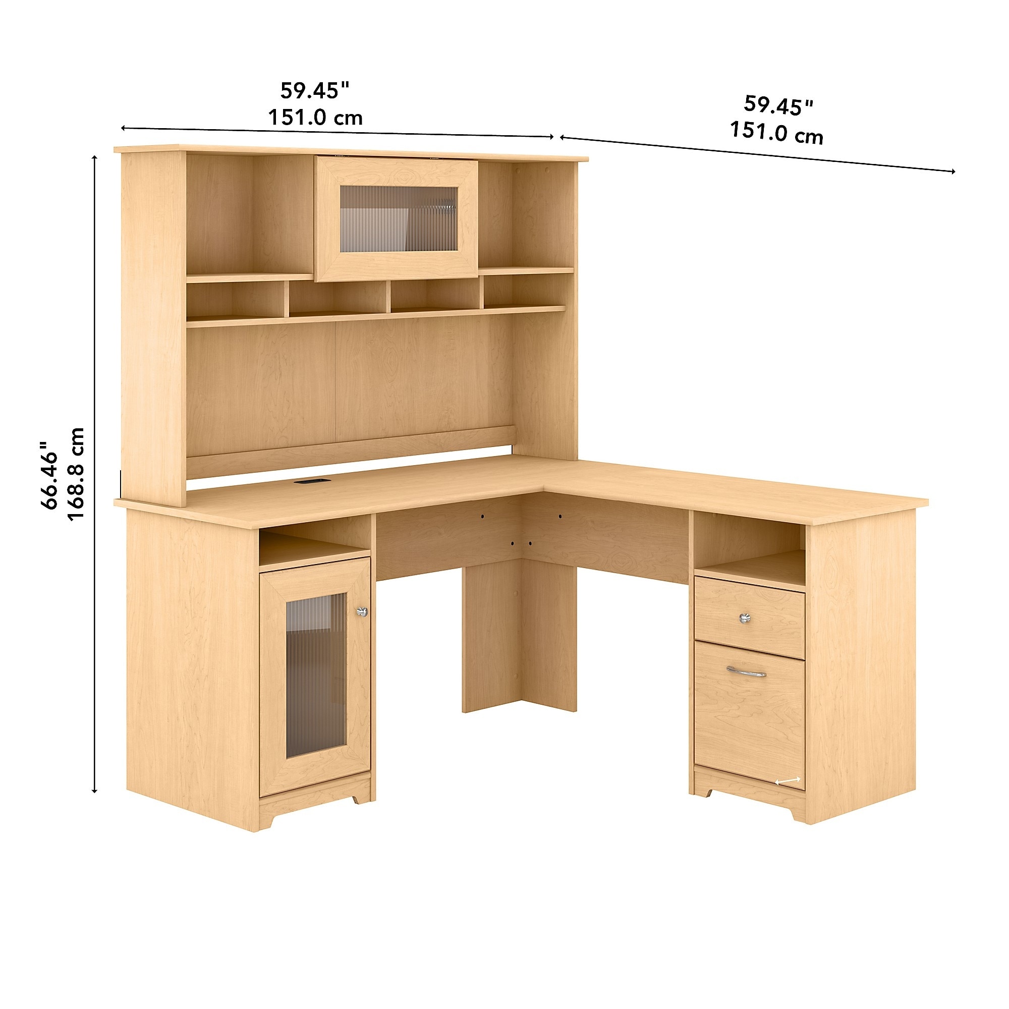 Copper grove daintree corner shop desk with hutch