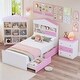 preview thumbnail 21 of 28, Twin Size Bedroom Sets House-Shaped Wooden Bed with Storage Drawers
