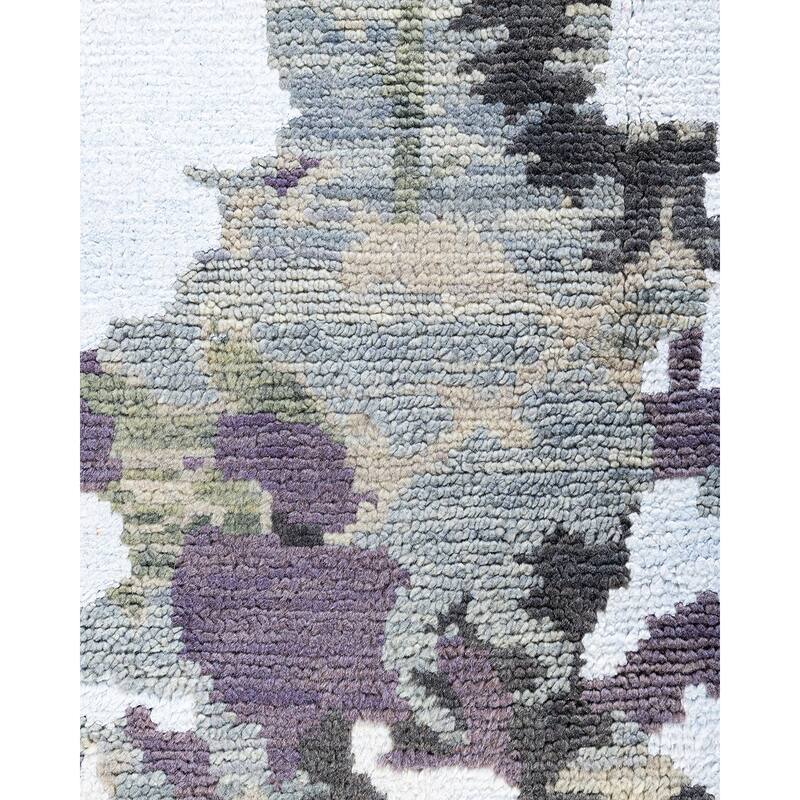 Modern One-of-a-Kind Handmade Area Rug - Gray, 7' 10" x 10' 3" - 7' 10" x 10' 3"
