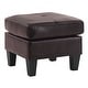 preview thumbnail 3 of 5, Small Faux Leather Square Ottoman Brown