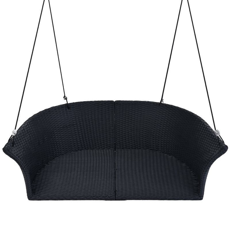 2-Person Hanging Seat, Rattan Woven Swing Chair, Porch Swing W/Cushion