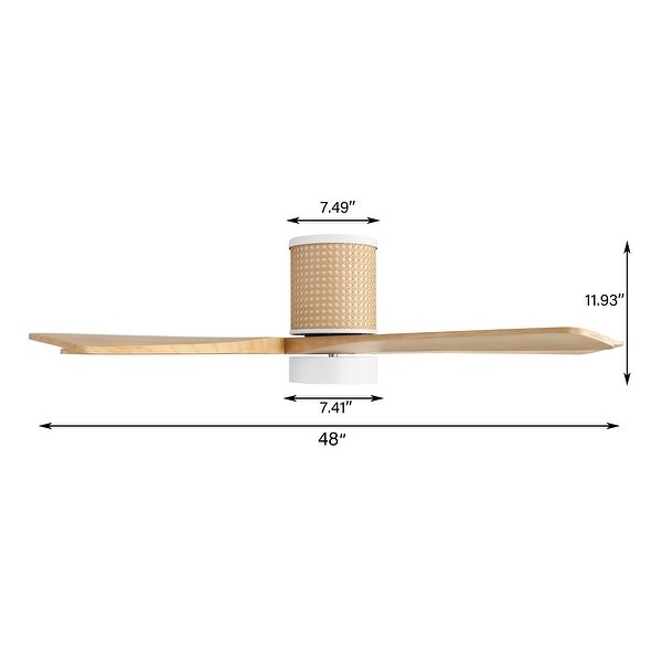 MLiAN 5 Solid Wood Blades DC Motor Indoor Downrod Flush Mount