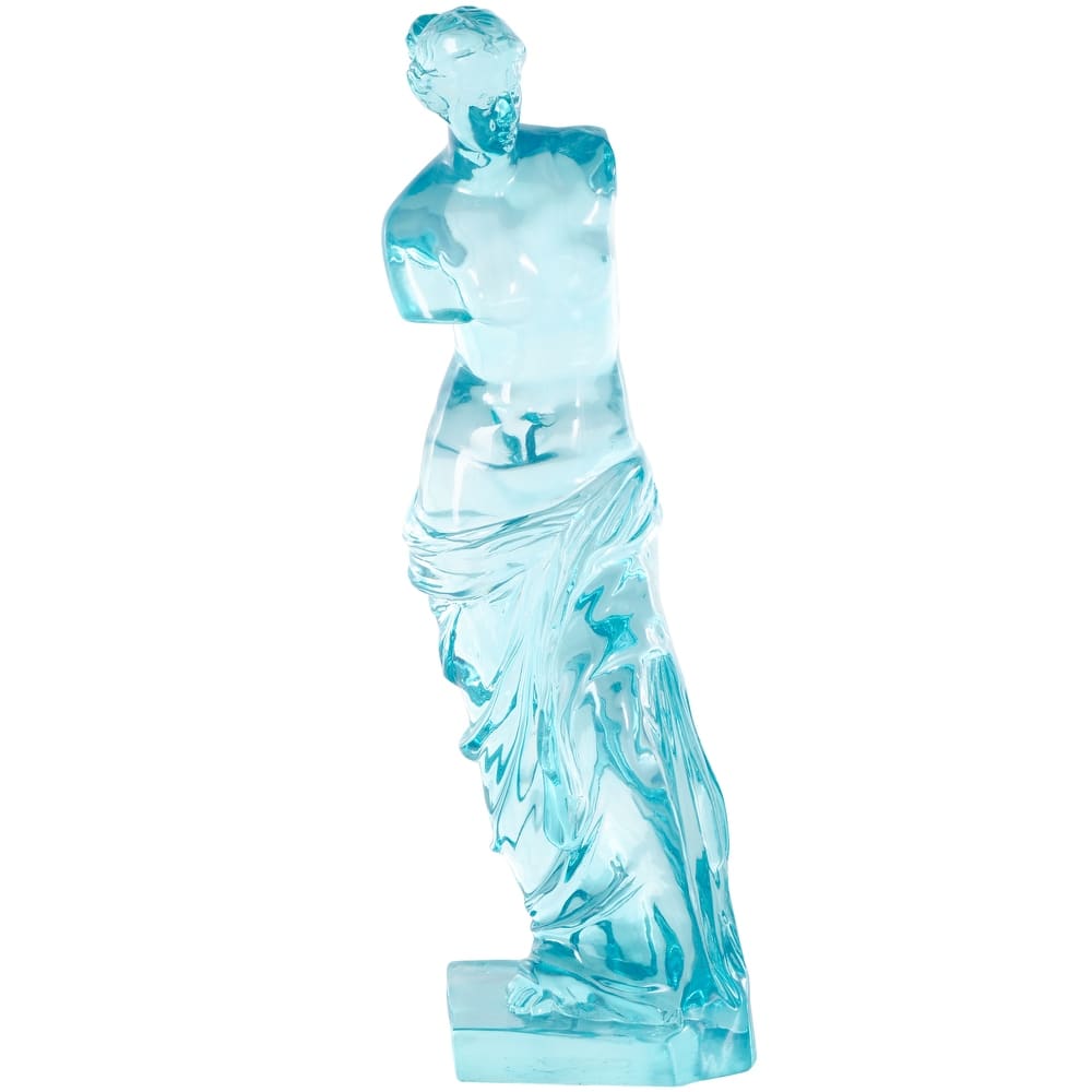 Resin Tinted Woman Decorative Sculpture - Light Blue or Orange or Green