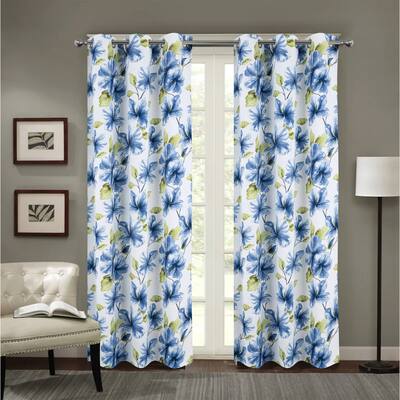 April Floral Flowers Privacy Window Curtain Panel
