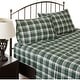 preview thumbnail 88 of 116, Woolrich Flannel Cotton Sheet Set King - Green Plaid