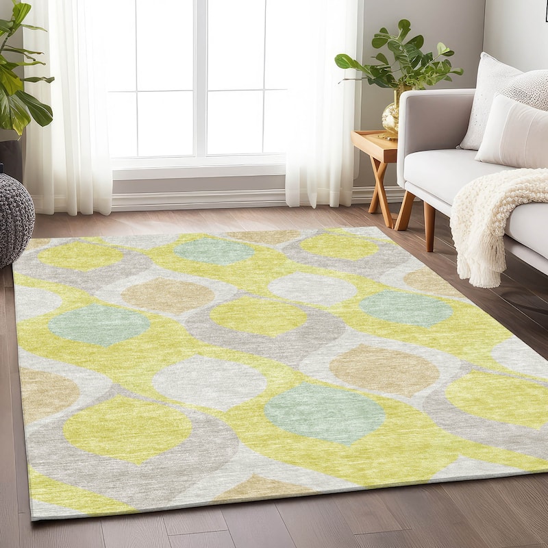 Premium Washable Super Soft Transitional Mayfield Rug - Yellow - 5' x 7' 6" - Rectangle