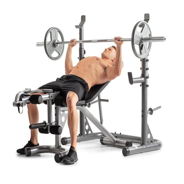 Weider xrs 20 adjustable olympic workout deals bench with independent squat rack