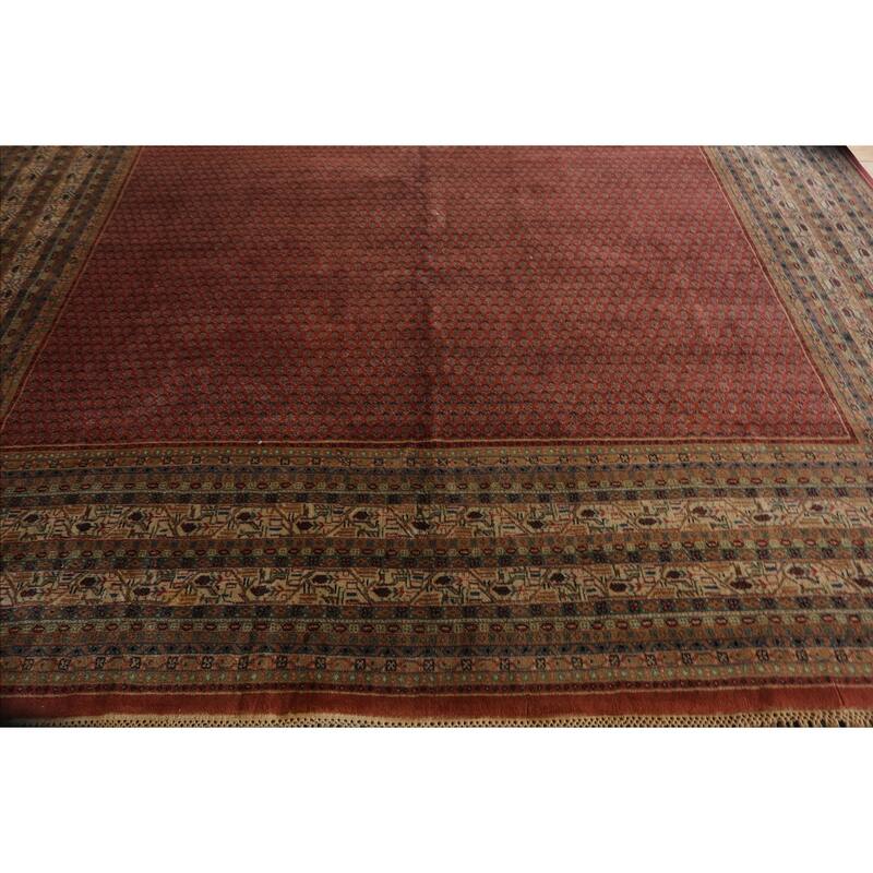 12x18'6'' Hand Knotted Wool Paisley Rust Traditional Rug - 12' x 18' 6''