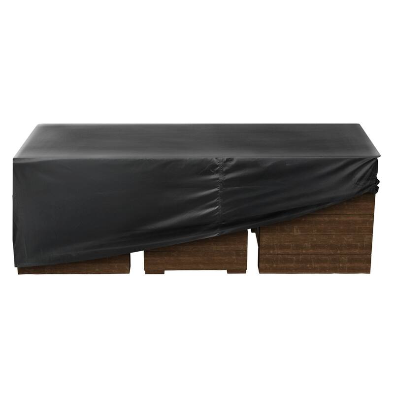 Black Oxford Fabric Large Patio Furniture Cover with Waterproof, UV and Windproof Design - 98 x 78 x 32 inch - Black