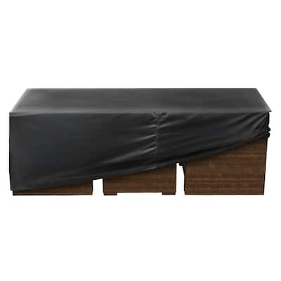 Black Oxford Fabric Large Patio Furniture Cover with Waterproof, UV and Windproof Design - 98 x 78 x 32 inch