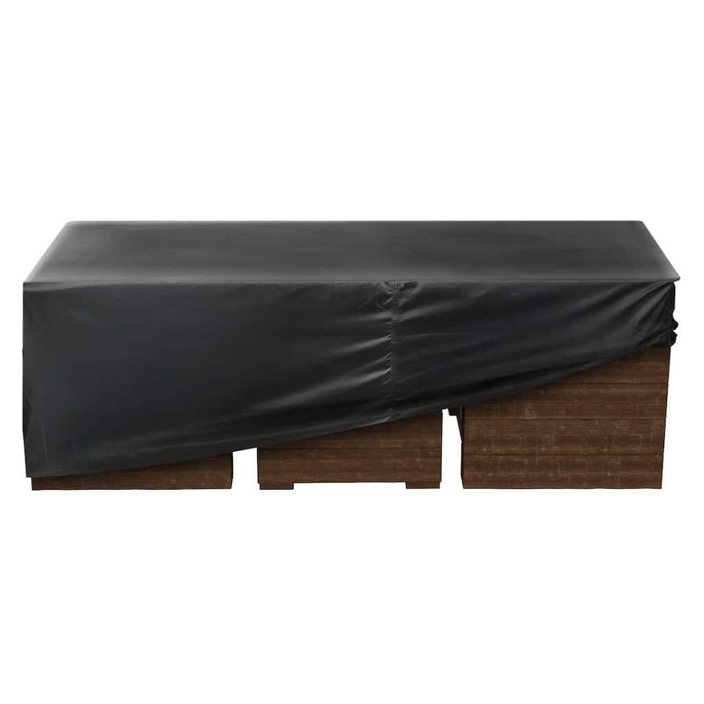 Black Oxford Fabric Large Patio Furniture Cover with Waterproof, UV and Windproof Design - 98 x 78 x 32 inch