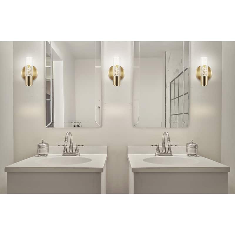 Alain Minimalist Modern Bubble Acrylic/Iron Integrated LED Vanity Light, by JONATHAN Y