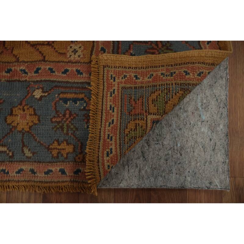 Hand Knotted Oriental 100% Wool Carpet Transitional Floral Oranges & Rust Oushak Area Rug - 8' 0'' X 6' 7''