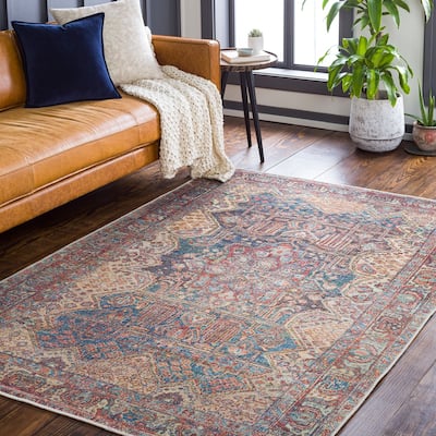 Livabliss Cardozo Vintage Machine Washable Area Rug
