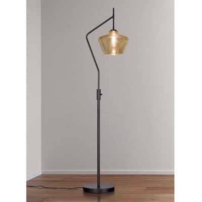 Café 69"H Glass Shade Floor Lamp