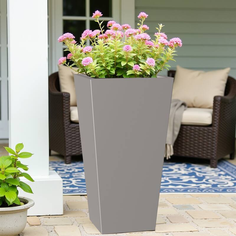 Dovelina Modern Tapered Metal Planter - Elevate Your Space, Indoors & Outdoors