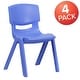 preview thumbnail 25 of 33, 4 Pack Plastic Stack School Chair with 15.5"H Seat, 3rd-7th School Chair