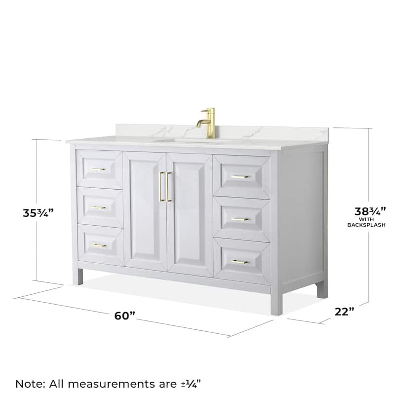 Wyndham Collection WCV252560S-QTZ-UNSMXX Daria 60" Free Standing