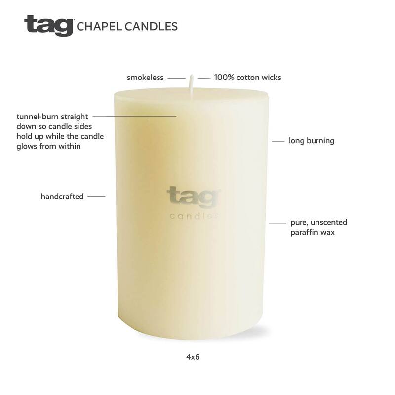 Chapel Mini Pillar 2x2 White Candles Set Of 4 Unscented Paraffin Wax Drip-Free Long Burning 12 Hours