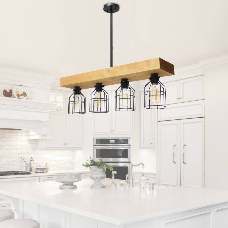4 Light Rustic Cage Pendant