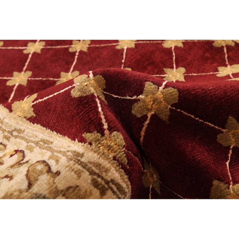 ECARPETGALLERY Hand-knotted Opulence Dark Red Wool Rug - 2'7 x 9'7