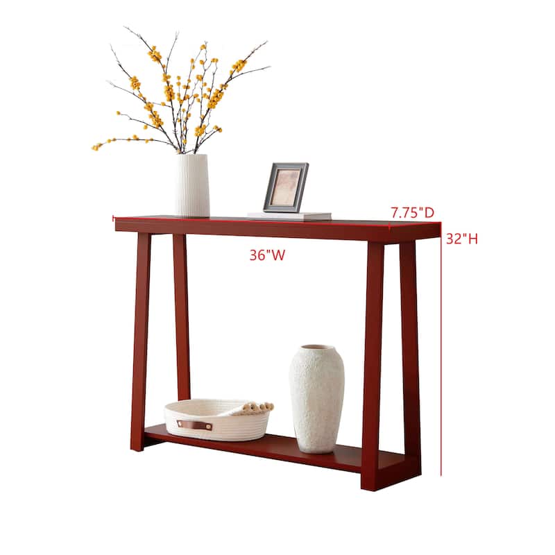 Emma Collection Wood 36" Modern Console Table with Shelf