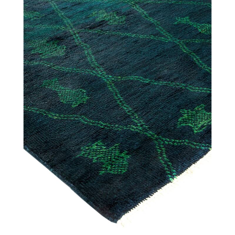 Overton Hand Knotted Wool Bohemian Overdyed Black Area Rug - 3' x 5'