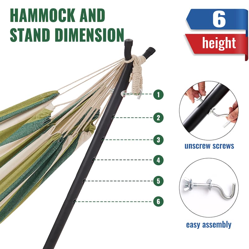 EchoSmile 6.5 ft. Hammock Bed with Detachable Stand