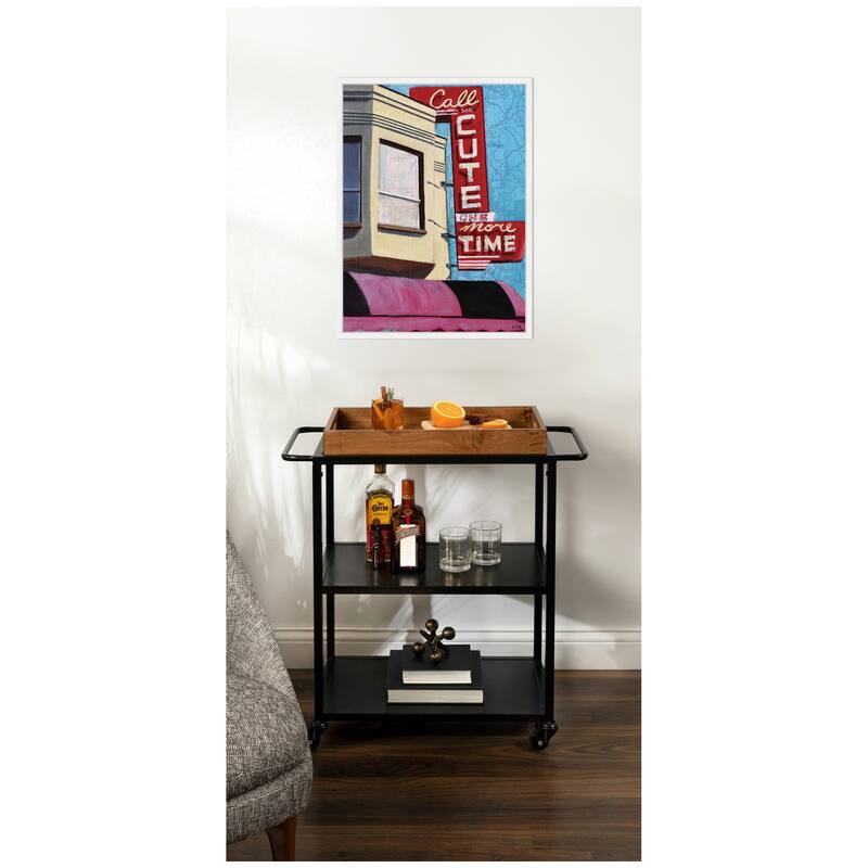 Kate and Laurel Call Me Cute by Krista V. Allenstein Framed Canvas Wall Art Print