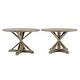 preview thumbnail 9 of 10, Krakova Rustic X-Base Round Pine Wood Dining Table 48" Table