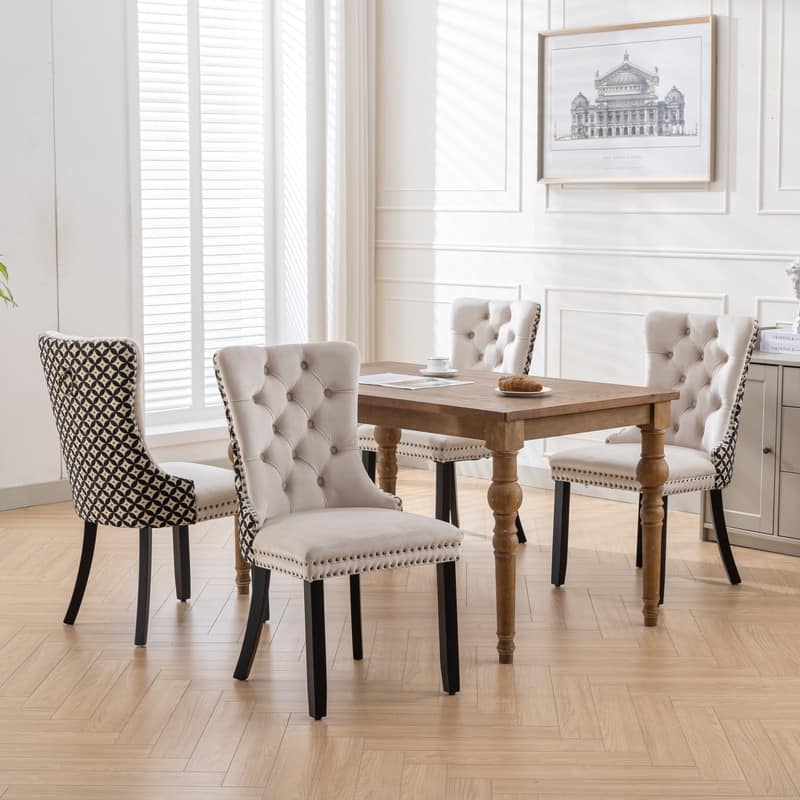 Modern Tufted Dining Chairs,Velvet Dining Chairs Set of 2,Upholstered Dining Room Chairs