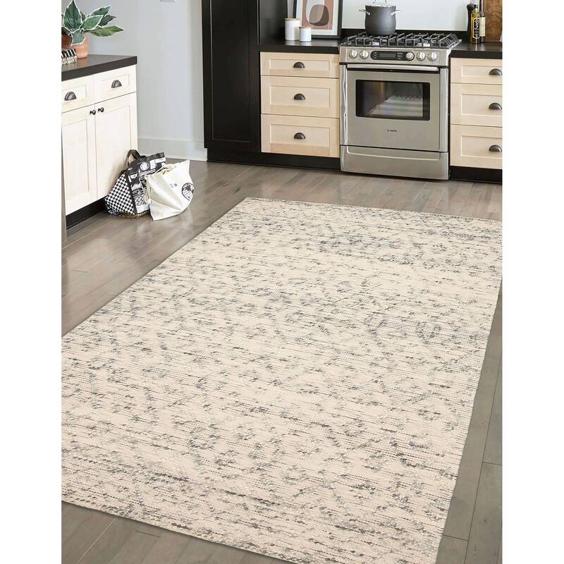 ECARPETGALLERY Braid weave Sienna Cream Wool Rug - 5'0 x 8'0