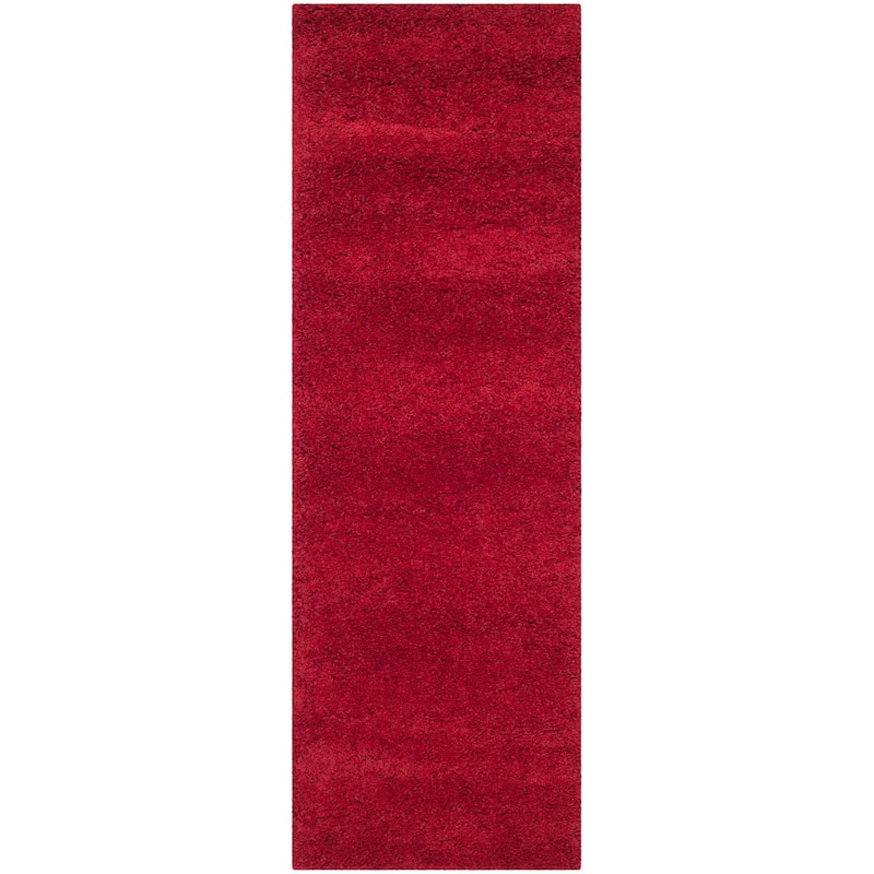 SAFAVIEH, Milan Shag Afton 2-inch Thick Area Rug - 2' x 12' Runner - Red